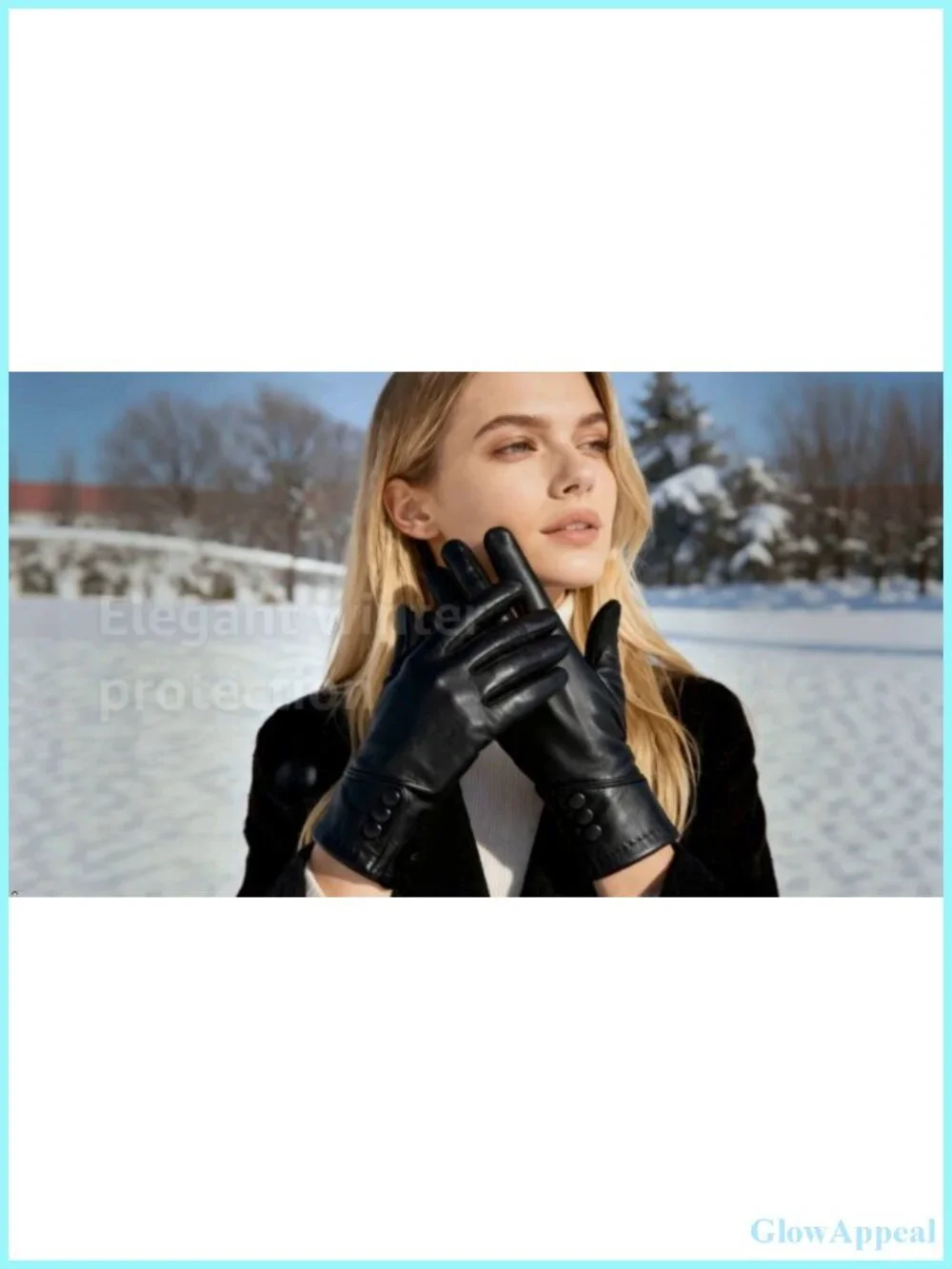 Women's Winter Touch Screen Gloves, Faux Leather with Wool Lining, Windproof